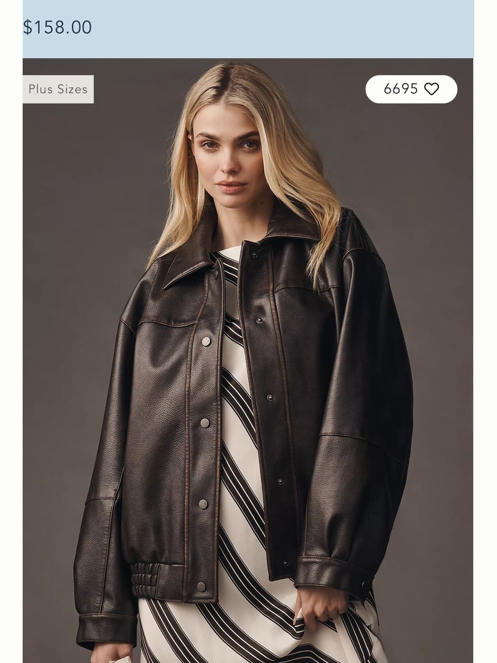 Pilcro by Anthropologie Faux Leather Button-Front Jacket